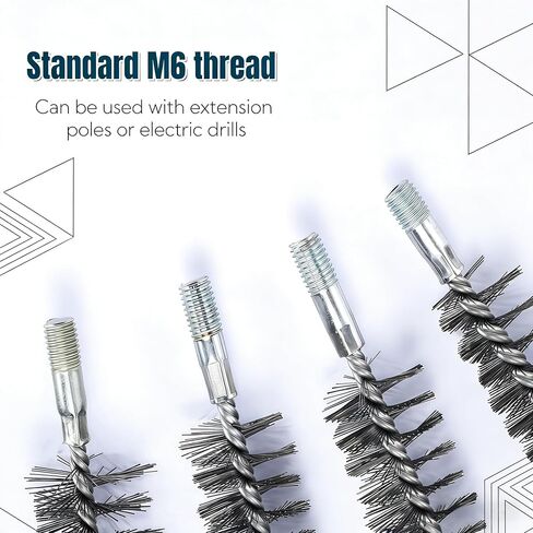 50 in Pipe Cleaning Kit, Stainless Steel Bristles Brush Set, Tube Brush with 4 Flexible Rods,Wire Brush with Hex Shank for Drill,4 PCS Pipe Brush for Auto Parts, Bottles, Tubes,Drain in Saudi Arabia
