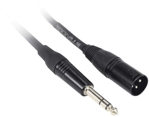 Rockville RCXMB30B 30ft Male REAN XLR to 1/4" TRS Cable, 100% Copper, Balanced Audio, Durable Build, Low Noise, for Studio and Live Sound in Saudi Arabia