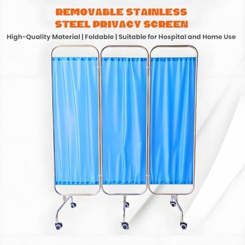 Portable Medical Privacy Screen - Rolling Room Divider with Steel Frame, Adjustable 39-118 Inch W, 70.9 Inch H - Ideal for Hospitals, Clinics, Salons, and Wards. in Saudi Arabia