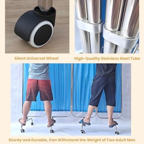 Portable Medical Privacy Screen - Rolling Room Divider with Steel Frame, Adjustable 39-118 Inch W, 70.9 Inch H - Ideal for Hospitals, Clinics, Salons, and Wards. in Saudi Arabia