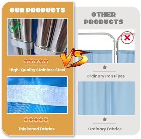 Portable Medical Privacy Screen - Rolling Room Divider with Steel Frame, Adjustable 39-118 Inch W, 70.9 Inch H - Ideal for Hospitals, Clinics, Salons, and Wards. in Saudi Arabia
