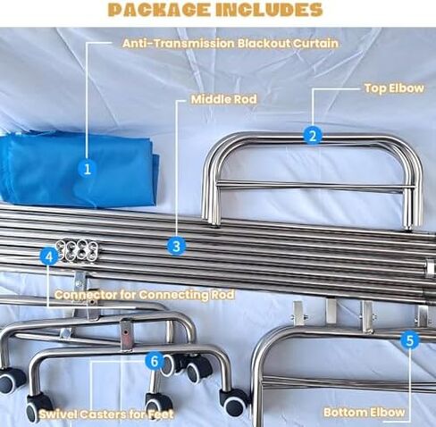 Portable Medical Privacy Screen - Rolling Room Divider with Steel Frame, Adjustable 39-118 Inch W, 70.9 Inch H - Ideal for Hospitals, Clinics, Salons, and Wards. in Saudi Arabia