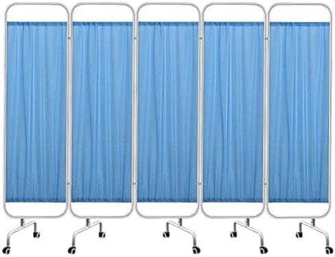 Portable Medical Privacy Screen - Rolling Room Divider with Steel Frame, Adjustable 39-118 Inch W, 70.9 Inch H - Ideal for Hospitals, Clinics, Salons, and Wards. in Saudi Arabia