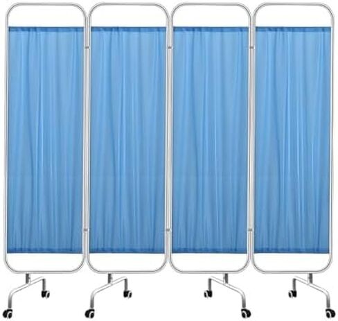 Portable Medical Privacy Screen - Rolling Room Divider with Steel Frame, Adjustable 39-118 Inch W, 70.9 Inch H - Ideal for Hospitals, Clinics, Salons, and Wards. in Saudi Arabia