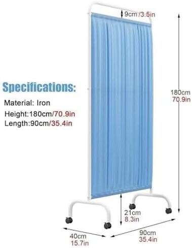 Foldable Medical Privacy Screen - 6ft Room Divider for Clinics, Salons & Health Facilities - Portable Mobile Partition, Temporary Privacy Solution, 3-Panel Design in Saudi Arabia