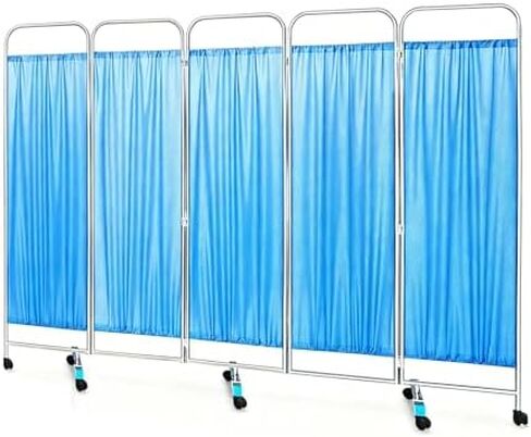 Mobile Privacy Screen with Wheels - Heavy-Duty 4-Panel Rolling Room Divider for Hospitals, Clinics, Offices - Portable Privacy Partition, Adjustable Separation Solution in Saudi Arabia