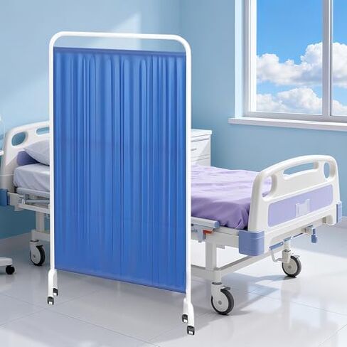 Mobile Medical Privacy Screen 3x6ft Rolling Room Divider with Wheels, Freestanding Partition for Clinics, Salons, Offices - White Privacy Shield in Saudi Arabia