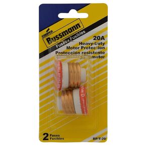 Bussmann BP/T-20 20 Amp Type T Time Delay ثنائي العنصر Edison Base Plug Fuse، 125V Ul مدرج في البطاقة، بواسطة Bussmann in Kuwait