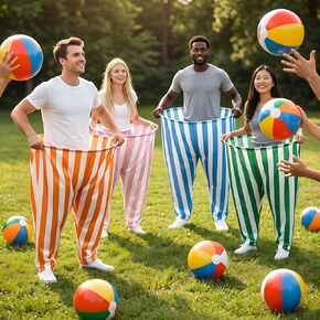 Granny Pants Outdoor Game,Giant Oversized Granny Funny Pants Set with Bouncy Balls & Pump for Family Reunion Party Field Game in Kuwait