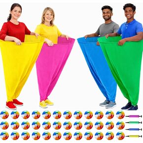 Granny Pants Yard Game – Outdoor Party Game Funny Lawn Game for Adults, Family Reunions & Group Events 4 Giant Pants with 36 Bouncy Balls & 4 Pumps Gift for Kids & Adults in Saudi Arabia