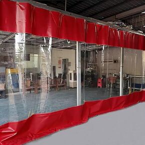 Industrial Partition Curtains, Heavy-Duty Transparent Tarpaulins for Warehouse and Laundry Room Use, Ideal for Cleaning Areas and Space Division in Kuwait