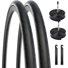قطعتان من إطارات الدراجة 700C 700x25C/25-622، إطارات دراجة الطريق القابلة للطي والمضادة للثقب مع أنبوبين داخليين صمام بريستا وأذرع الإطارات البديلة لدراجات الطريق in Kuwait
