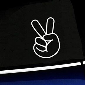 Peace Sign Fingers Hand Styling - Vinyl Decal - Car Phone Helmet Bumper Sticker Decal in Kuwait