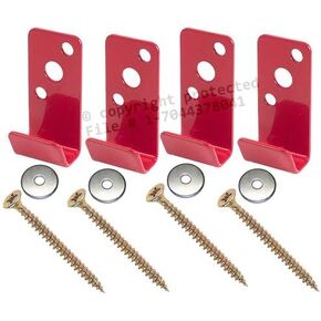 4 - Universal Fire Extinguisher Wall Hook, Mount, Bracket, Hanger for 2 1/2 gal. Stainless Steel Water Pressure, Old Brass Extg. etc., etc. - Free Screws & WASHERS Included in Saudi Arabia