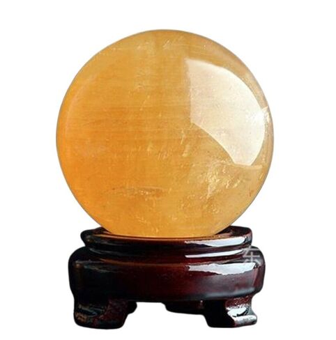 Crystal Ball with Stand,Gem Ball,Meditation Balls 1Pcs Dia 40mm Yellow Iceland Spar Optical Calcite Quartz Sphere Ball with The Stand in Saudi Arabia