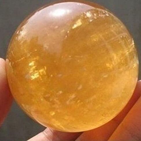 Crystal Ball with Stand,Gem Ball,Meditation Balls 1Pcs Dia 40mm Yellow Iceland Spar Optical Calcite Quartz Sphere Ball with The Stand in Saudi Arabia
