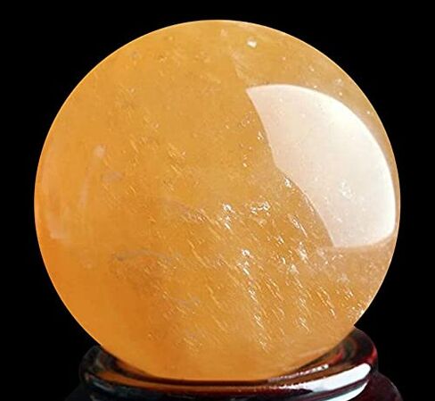 Crystal Ball with Stand,Gem Ball,Meditation Balls 1Pcs Dia 40mm Yellow Iceland Spar Optical Calcite Quartz Sphere Ball with The Stand in Saudi Arabia