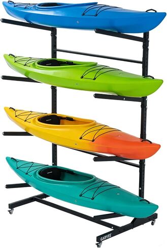 Freestanding Kayak Storage Rack with Wheels, Adjustable Kayak Racks for Garage and Outdoor, Heavy Duty Kayak Stands for Canoes, Kayaks, SUP and Surfboards in Saudi Arabia