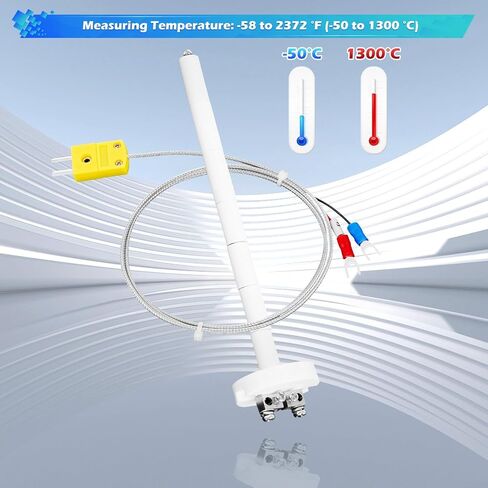 Type K Thermocouple Block Ceramic Kiln Insulator Kiln Probe Measuring High Temperature -58 to 2372 °F (-50 to 1300 °C) Wire Extension F/C 11G High Tool Ceramic Kiln Probe (300mm) in Saudi Arabia