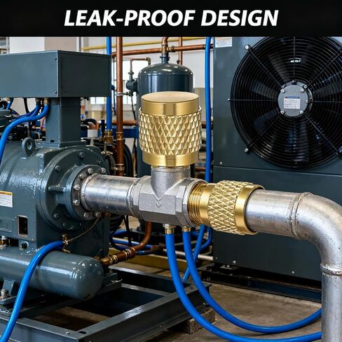 12 عبوة 1/4 بوصة من أغطية قفل المبردات النحاسية المضيئة - أغطية خدمة HVAC AC مع ختم حلقة دائرية من النيوبرين لصيانة مكيف الهواء in Kuwait