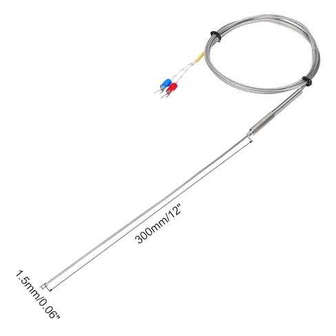 MECCANIXITY K Type Thermocouple Temperature Sensor Probe 1.5x200mm 4.9ft Wire 0 to 1100°C(32 to 2012°F) Stainless Steel in Saudi Arabia