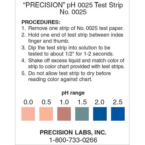 Eisco Labs - pH 0-2.5 Test Strips - Ideal for Strong Acids in Kuwait