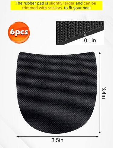 3 Pairs Shoe Heel Repair Rubber Pads, Boot Heel Replacement Cuttable Anti-Slip Shoe Repair Rubber Heels for Women Men Boots 3 mm Thick, Black in Saudi Arabia