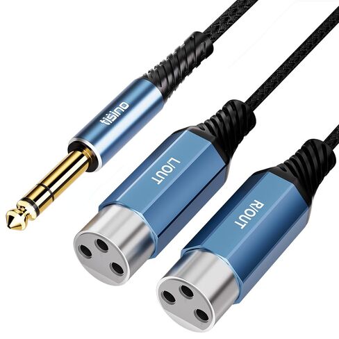 Tisino Dual XLR Female to 1/4"(6.35mm TRS) Y-Splitter Stereo Breakout Cable (1m/3.3 FT), TRS to XLR Cable for Mixers, Audio Interface, DJ Gear or Players to Speakers, Amplifiers, or Recorders in Saudi Arabia
