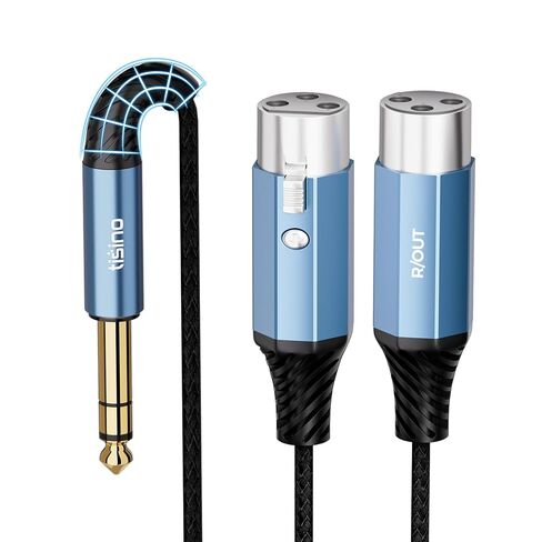 Tisino Dual XLR Female to 1/4"(6.35mm TRS) Y-Splitter Stereo Breakout Cable (1m/3.3 FT), TRS to XLR Cable for Mixers, Audio Interface, DJ Gear or Players to Speakers, Amplifiers, or Recorders in Saudi Arabia