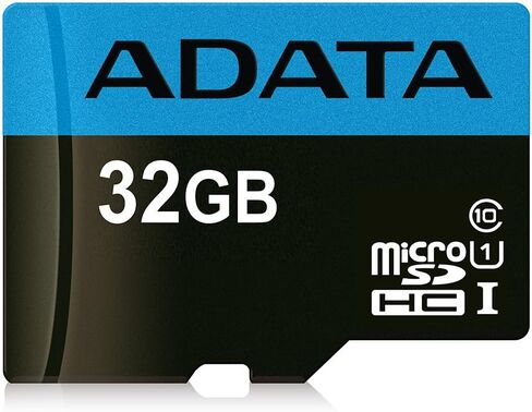 (32 جيجابايت، 85 ميجابايت/ثانية) - ADATA Premier 32GB microSDHC/SDXC UHS-I Class 10 ذاكرة مع محول قراءة حتى 85 ميجابايت/ثانية (AUSDH32GUICL10 85-RA1) in Kuwait