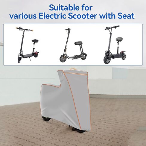 JOJOCY Cover for Electric Scooter with Seat, 1680D Oxford Cloth Heavy-Duty 47*45*8in With Reflective Strips and Straps Waterproof UV-Resistant Dustproof Anti-Scratch Scooter Cover with Storage Pouch in Saudi Arabia