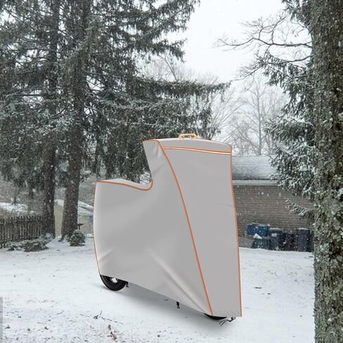 JOJOCY Cover for Electric Scooter with Seat, 1680D Oxford Cloth Heavy-Duty 47*45*8in With Reflective Strips and Straps Waterproof UV-Resistant Dustproof Anti-Scratch Scooter Cover with Storage Pouch in Saudi Arabia