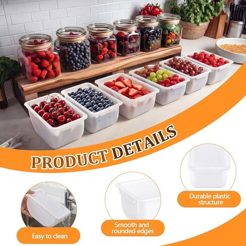 6 Pack 1 Pint Condiment Replacement Insert 5-3/4" x 3" x 3" Insert Condiment Dispenser White Plastic Garnish Tray Food Fruit Container Garnish Tray for Home Kitchen Restaurant Bar in Saudi Arabia
