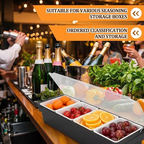 6 Pack 1 Pint Condiment Replacement Insert 5-3/4" x 3" x 3" Insert Condiment Dispenser White Plastic Garnish Tray Food Fruit Container Garnish Tray for Home Kitchen Restaurant Bar in Saudi Arabia