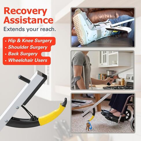 Sammons Preston Reacher, 26" Lightweight Grabber Reacher Tool with Magnetic Tip, Ergonomic Grip & Claw Jaw, Portable Reaching Aid for Seniors, Daily Living & Home Use, Standard Silver, 2 pack in Saudi Arabia