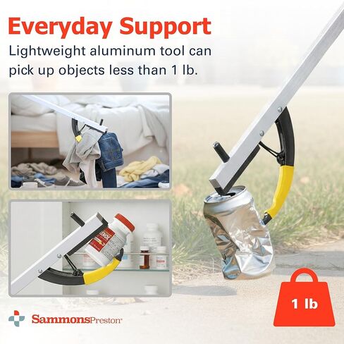 Sammons Preston Reacher, 26" Lightweight Grabber Reacher Tool with Magnetic Tip, Ergonomic Grip & Claw Jaw, Portable Reaching Aid for Seniors, Daily Living & Home Use, Standard Silver, 2 pack in Saudi Arabia