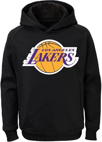 سترة بغطاء للرأس بغطاء للرأس من Outerstuff NBA Los Angeles Lakers Black للأطفال الشباب 8-20 من عمر 8-20 عامًا مرخصة رسميًا للأداء in Saudi Arabia