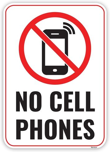 1PC No Cell Phone Use Sign, 7 x 5 Inches - Acrylic - No Phone Zone Poster Sticker For Classroom Wedding Business in Saudi Arabia