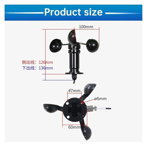 Wind Speed Sensor Pulse RS485 Output 4-20mA 0-5V 0-10V(StyleA 0-10V) in Saudi Arabia