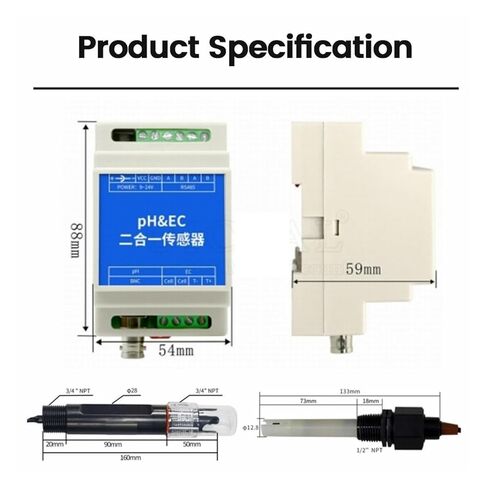 Sensor Electrode RS485 Monitor 0-10000uS/cm 0-14ph(Steels Probe,0-2000) in Saudi Arabia