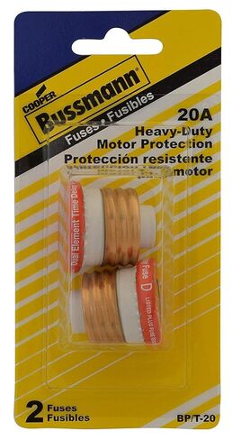 Bussmann BP/T-20 20 Amp Type T Time-Delay Dual-Element Edison Base Plug Fuse, 125V Ul Listed Carded, by Bussmann in Saudi Arabia