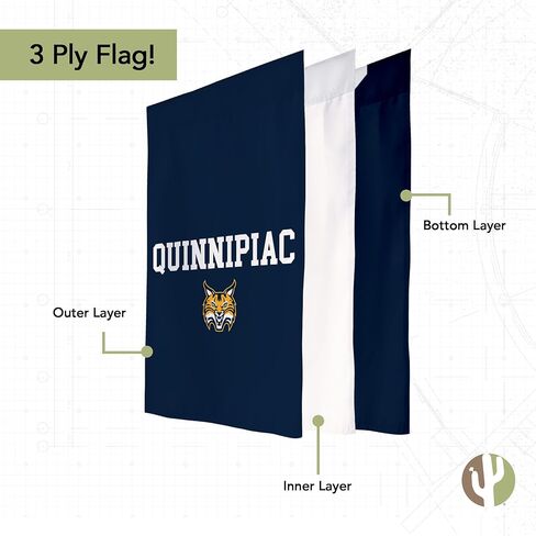 Desert Cactus Quinnipiac University QU Garden Flag – 19 x 12 inch Quinnipiac Bobcats Banner, For Outdoor Display and Events (Design A) in Saudi Arabia