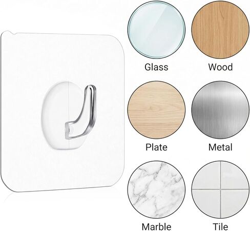 30 Pcs Plastic Hooks for Hanging Small Plastic Hooks Adhesive Removable Clear Adhesive Hook Heavy Duty Stick On Hook for Bedroom Office Home Kitchen Bathroom in Saudi Arabia