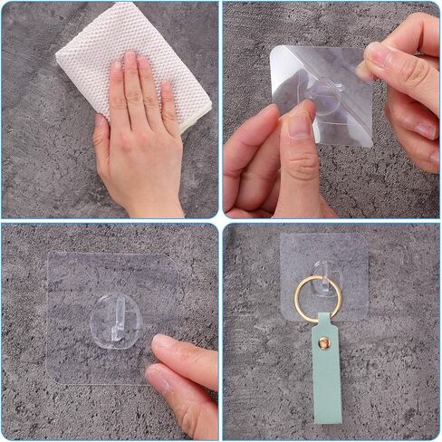 30 Pcs Plastic Hooks for Hanging Small Plastic Hooks Adhesive Removable Clear Adhesive Hook Heavy Duty Stick On Hook for Bedroom Office Home Kitchen Bathroom in Saudi Arabia