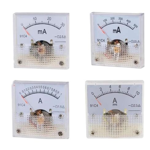 91C4 Pointer Type DC Ammeter Milliampere Meter 30mA 50mA 500mA 1A 2A 3A 5A 10A 20A 45 * 45mm 1Pcs(5A) in Saudi Arabia