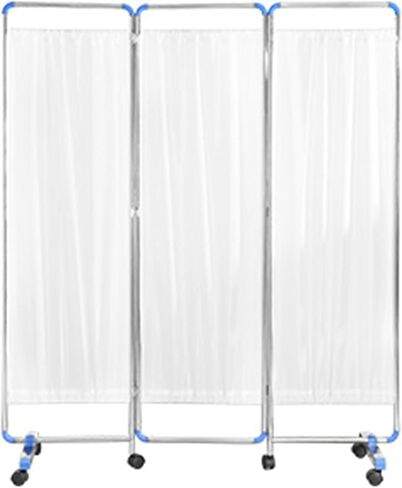 Portable Room Divider on Wheels, 3-Panel Medical Privacy Screen for Clinics, Salons & Hospitals - Detachable Fabric Partition, White Color, Free Standing Privacy Solution in Saudi Arabia