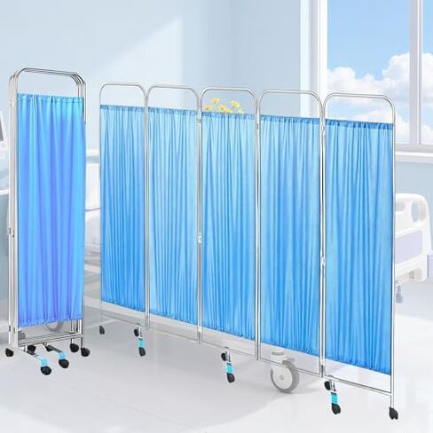 3/4/5/6 Panels Medical Privacy Screen with Rolling Casters - Portable Room Divider for Hospitals, Clinics & Home Use - Robust Privacy Solution for Patient Comfort in Saudi Arabia