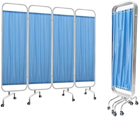 Portable Medical Privacy Screen 9.8ft Freestanding Room Divider, Foldable Nylon Fabric Partition for Hospitals, Beauty Salons, Nursing Homes, Adjustable 3.3-9.8ft Height in Saudi Arabia