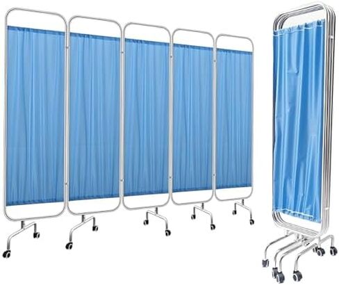 Portable Medical Privacy Screen 9.8ft Freestanding Room Divider, Foldable Nylon Fabric Partition for Hospitals, Beauty Salons, Nursing Homes, Adjustable 3.3-9.8ft Height in Saudi Arabia