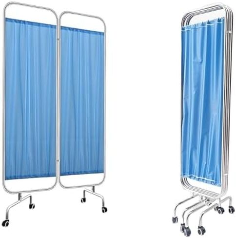 Portable Medical Privacy Screen 9.8ft Freestanding Room Divider, Foldable Nylon Fabric Partition for Hospitals, Beauty Salons, Nursing Homes, Adjustable 3.3-9.8ft Height in Saudi Arabia